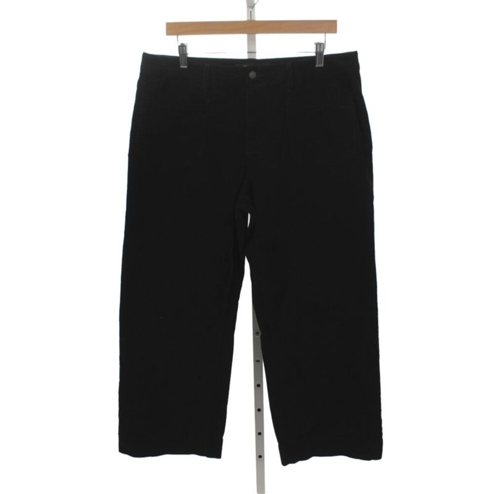 Liverpool Los Angeles Womens Cropped Black Pants Button Cotton Stretch Size 14